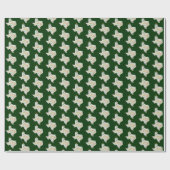 Dark Green Joy Holiday Blätter Texas Shape Geschenkpapier (Flach)