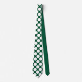 Dark Green Jumbo Polka Dots Custom Necktie Krawatte (Vorderseite)