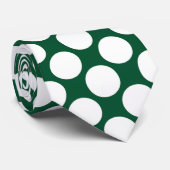 Dark Green Jumbo Polka Dots Custom Necktie Krawatte (Gerollt)