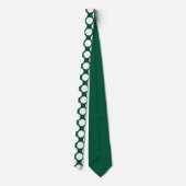 Dark Green Jumbo Polka Dots Custom Necktie Krawatte (Rückseite)