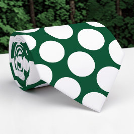 Dark Green Jumbo Polka Dots Custom Necktie Krawatte