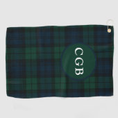 Dark Green Kariert Golf Towel Golfhandtuch (Horizontal)