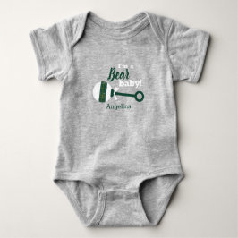 Dark Green Kariert Rattle Bear Baby Bodysuit Baby Strampler