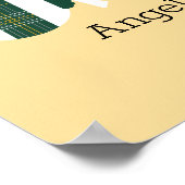 Dark Green Kariert Rattle Bear Baby Foto Poster (Ecke)