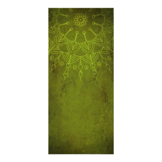 Dark Green Mandala Yoga Meditation Business Werbekarte (Hinten)