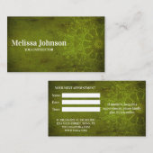 Dark Green Mandala Yoga Meditation Terminkarte (Vorne/Hinten)