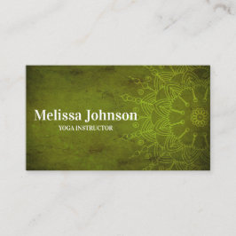 Dark Green Mandala Yoga Meditation Terminkarte