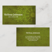 Dark Green Mandala Yoga Meditation Visitenkarte (Vorne/Hinten)