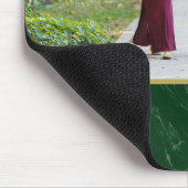 Dark Green Marble Tan Monogram Family Photo Mousepad (Ecke)