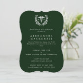 Dark Green MD Caduceus+Laurel Wreath Abschluss Einladung (Stehend Vorderseite)