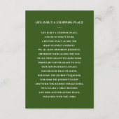 Dark Green Memorial Beerdigung Karte mit Foto (Rückseite)