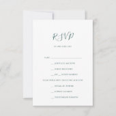 Dark Green Menu Choice RSVP Card Karte (Vorderseite)