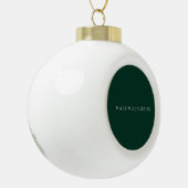 Dark Green Minimalist Plain Modern Aesthetic Look Keramik Kugel-Ornament (Links)