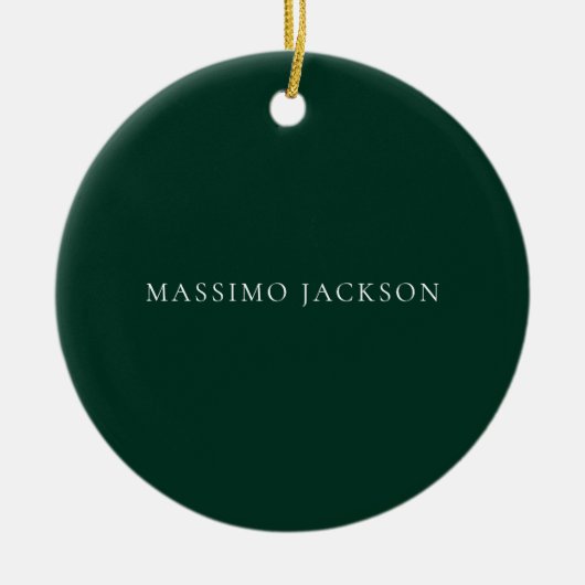 Dark Green Minimalist Plain Modern Aesthetic Look Keramik Ornament (Vorne)