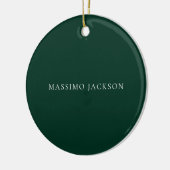 Dark Green Minimalist Plain Modern Aesthetic Look Keramik Ornament (Links)