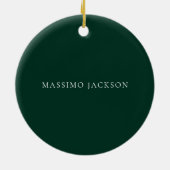 Dark Green Minimalist Plain Modern Aesthetic Look Keramik Ornament (Hinten)