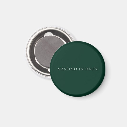 Dark Green Minimalist Plain Modern Aesthetic Look Magnet (Vorderseite/Rückseite)