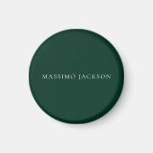 Dark Green Minimalist Plain Modern Aesthetic Look Magnet (Vorne)