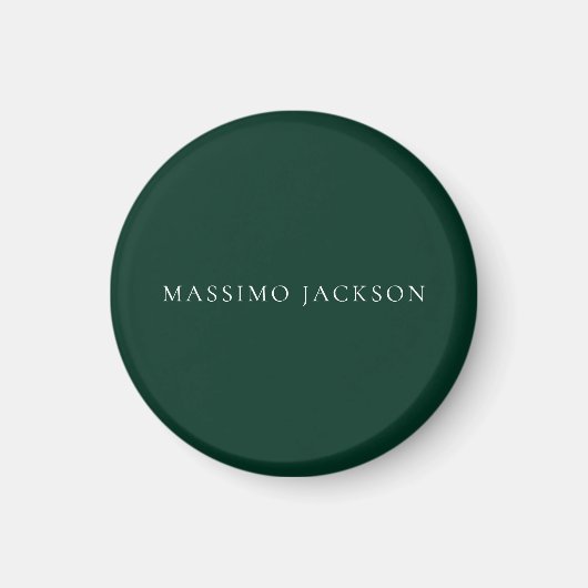 Dark Green Minimalist Plain Modern Aesthetic Look Magnet (Vorne)