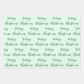 Dark Green & Mint Frohe Weihnachtsmischung Geschenkpapier Set (Vorderseite 2)