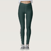 Dark Green Modern Minimalist Stylish Athletic Leggings (Vorderseite)