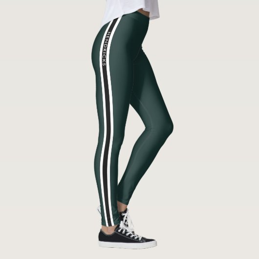 Dark Green Modern Minimalist Stylish Athletic Leggings (Rechts)