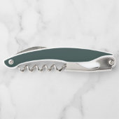 Dark Green Modern Script Monogram Name Kellnermesser (Rückseite)