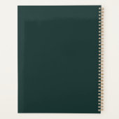 Dark Green Modern Script Monogram Name Planer (Rückseite)