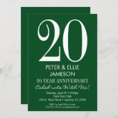 Dark Green Modern Simple Anniversary Einladungen (Vorne/Hinten)