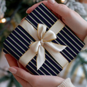 Dark Green & Navy Striped Geschenkpapier