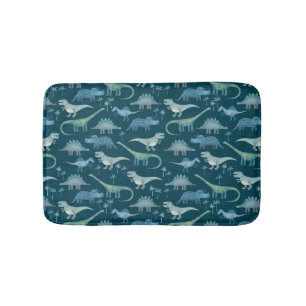 Dark Green Niedlich Dinosaur-Muster Badematte