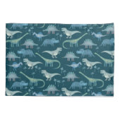 Dark Green Niedlich Dinosaur-Muster Kissenbezug (Rückseite-Links)