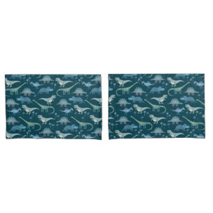 Dark Green Niedlich Dinosaur-Muster Kissenbezug