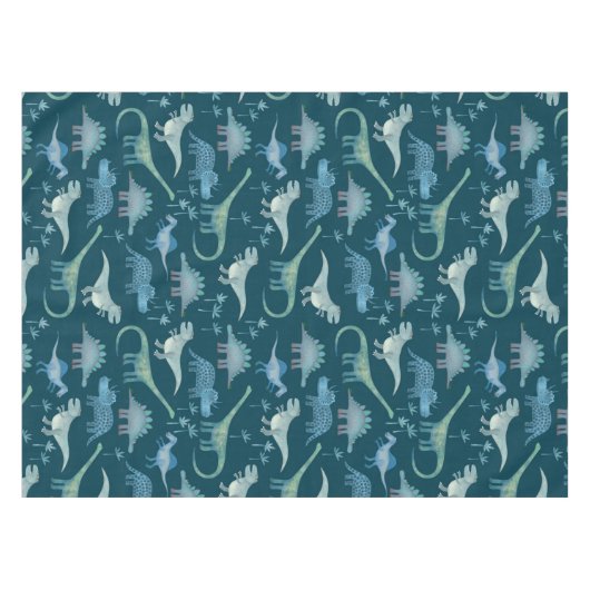 Dark Green Niedlich Dinosaur-Muster Tischdecke (Vorderseite (Horizontal))