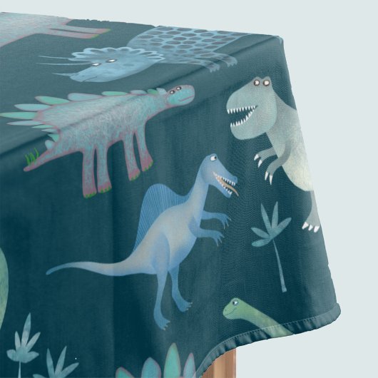 Dark Green Niedlich Dinosaur-Muster Tischdecke