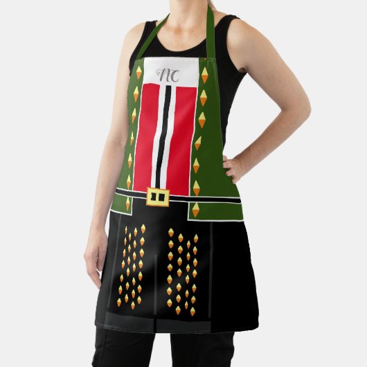 Dark Green Nutcracker Elf-Zeichenkleid Schürze (InSitu)