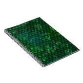 Dark Green Ombre & Glitzern Dragon Scales Notizblock (Rechte Seite)