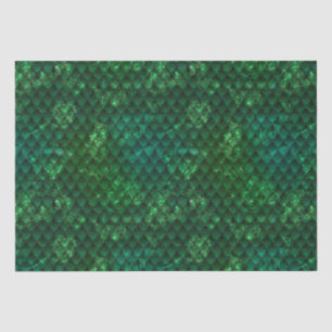 Dark Green Ombre & Glitzern Dragon Scales Seidenpapier