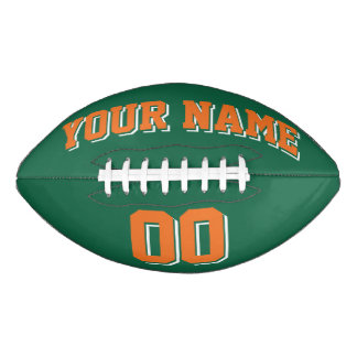 DARK GREEN ORANGE UND WHITE Custom Football