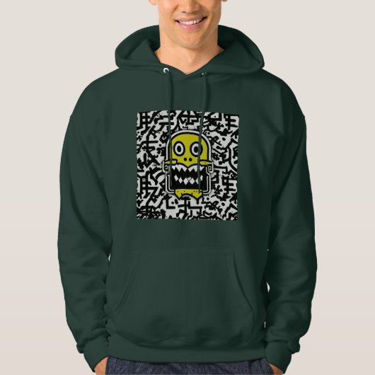Dark Green Pacman Hoodie (Vorderseite)