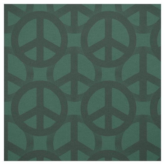Dark Green Peace Sign Stoff (Muster)