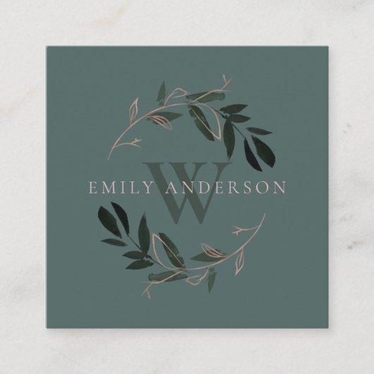 DARK GREEN PINK FAUNA ERSTE KRIEG BERUFLICH QUADRATISCHE VISITENKARTE (Vorderseite)