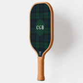 Dark Green Plaid with Monogram Pickleball Schläger (Links)