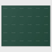 Dark Green Plain Elegant Casual Own Name Geschenkpapier (Flach)