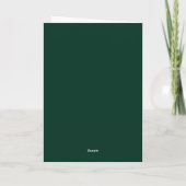Dark Green Plain Elegant Modern Own Name Monogram Karte (Rückseite)