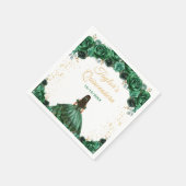 Dark Green Princess Floral Quinceañera Serviette (Ecke)