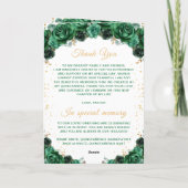 Dark Green Princess Floral Quinceñera Programm (Rückseite)