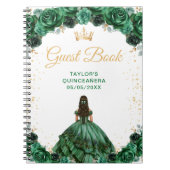 Dark Green Princess Quinceañera Gästebuch Notizblock (Vorderseite)