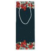 Dark Green Red Berry+Eukalyptus Christmas/Holiday Geschenktüte Für Weinflaschen (Rückseite)