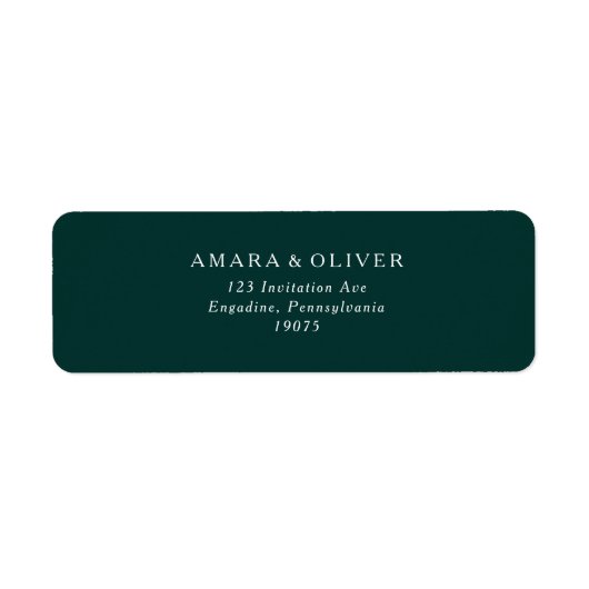 Dark Green Return Address Label (Vorne)